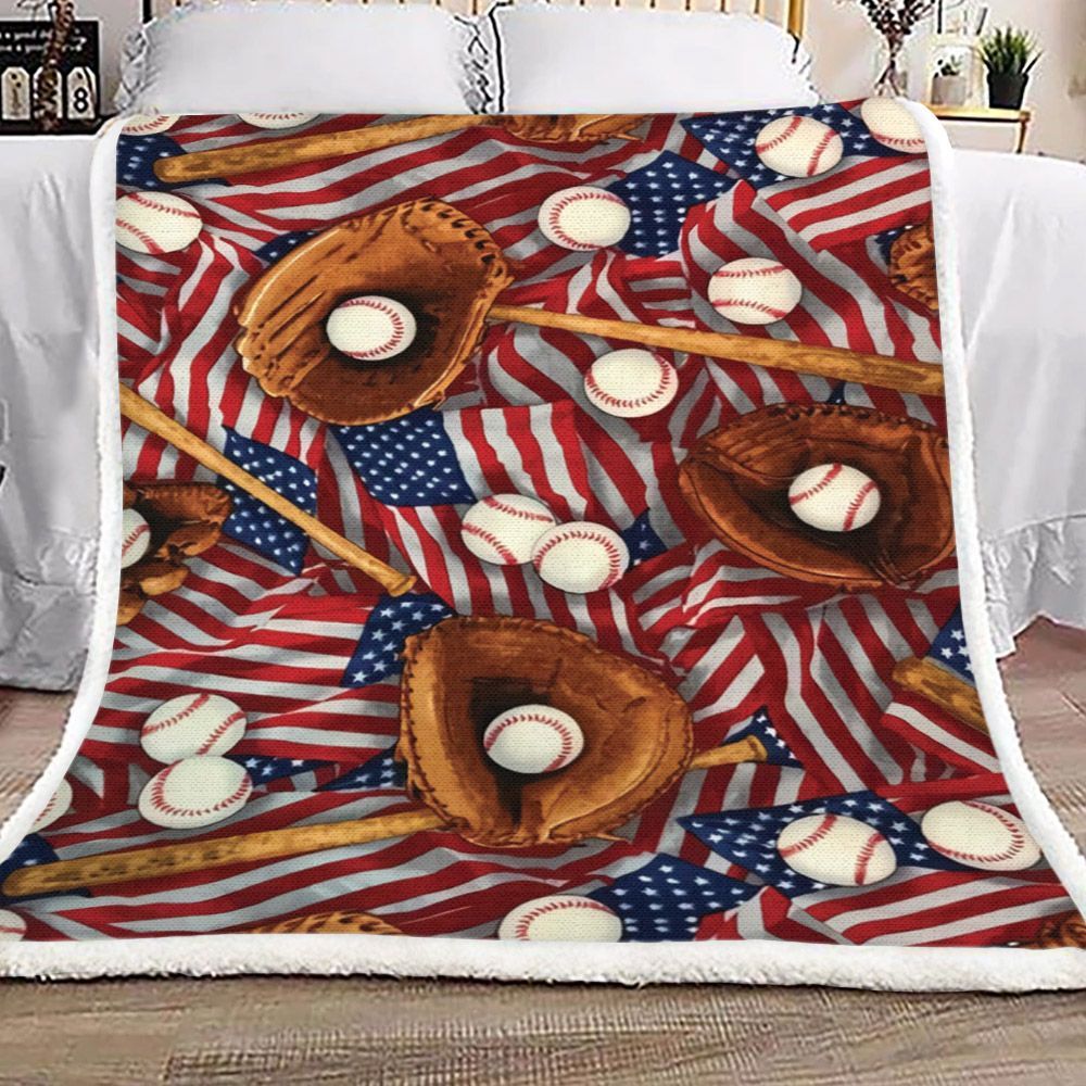 Baseball Sherpa Fleece Blanket