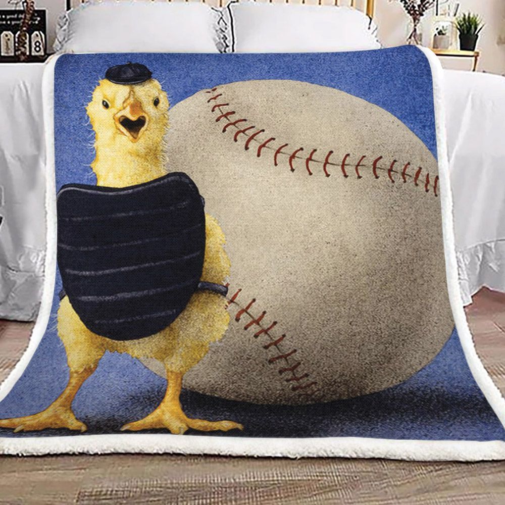 Baseball Chicken Sherpa Fleece Blanket