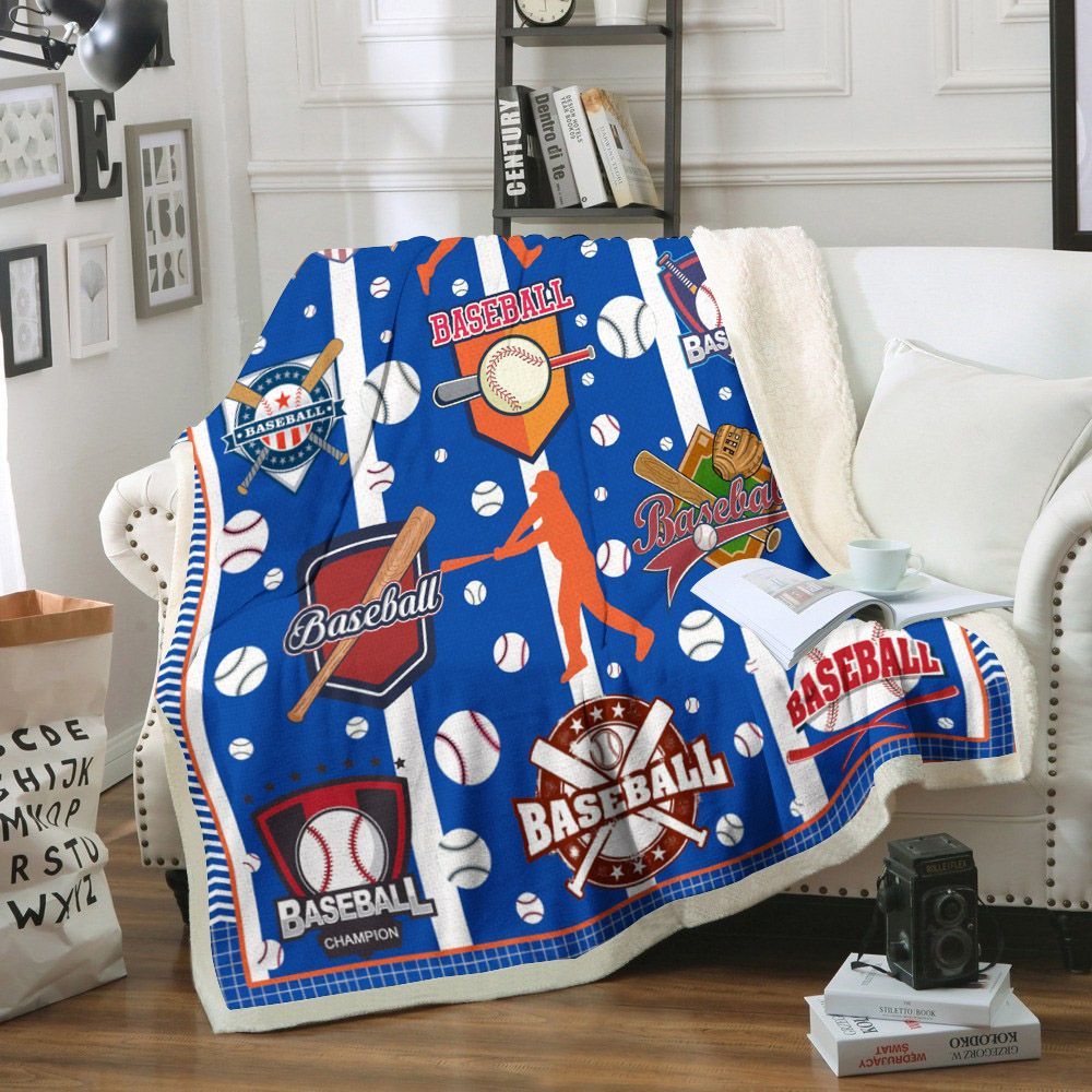 Baseball Sherpa Fleece Blanket