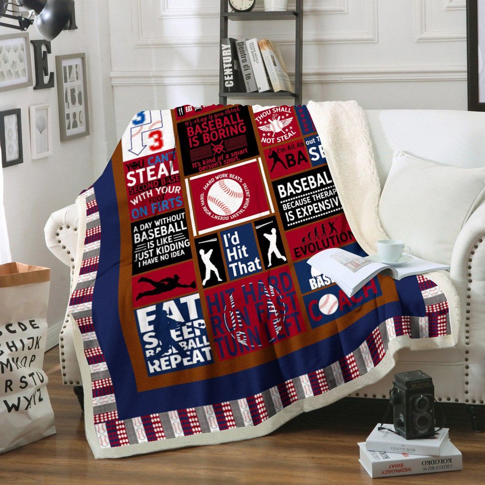Baseball Sherpa Fleece Blanket