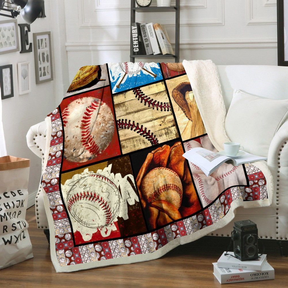 Baseball Sherpa Fleece Blanket