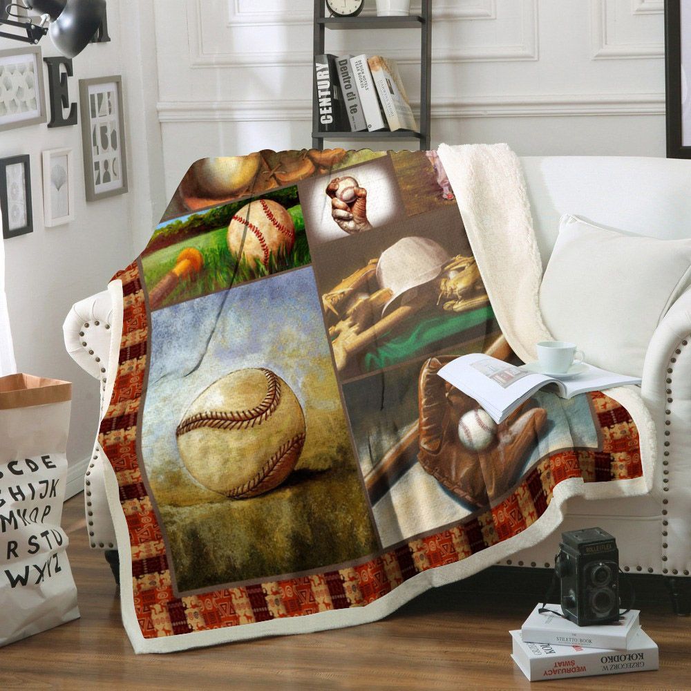Baseball Sherpa Fleece Blanket