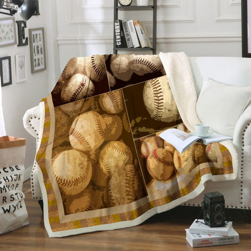 Baseball Sherpa Fleece Blanket