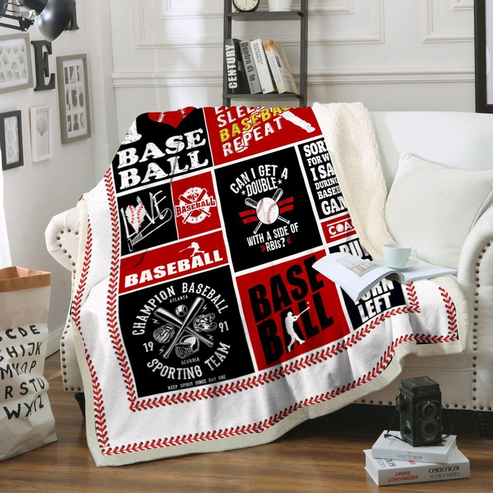 Baseball Sherpa Fleece Blanket