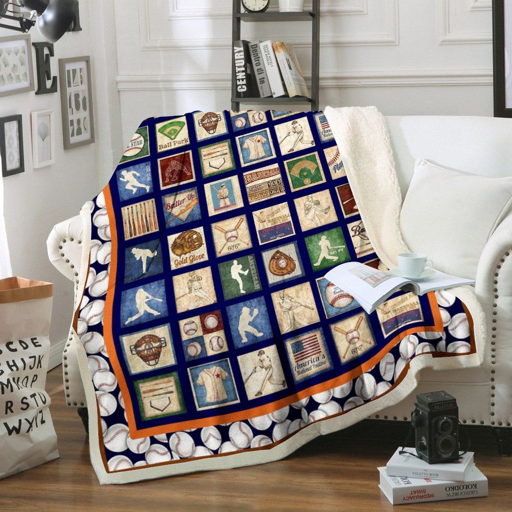 Baseball Sherpa Fleece Blanket