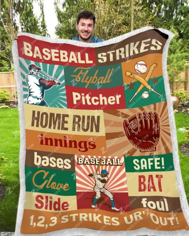 Baseball Sherpa Fleece Blanket