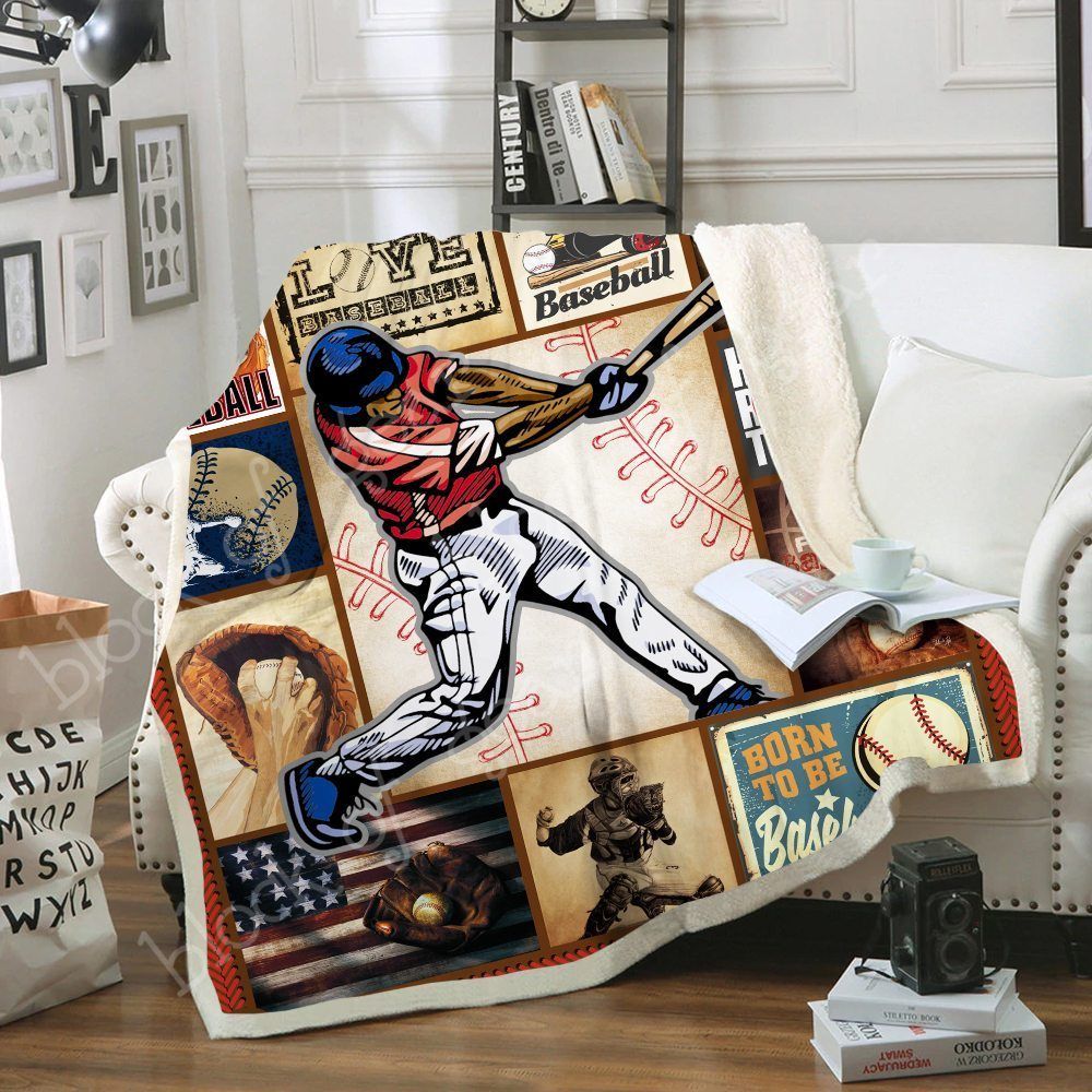 Baseball Sherpa Fleece Blanket