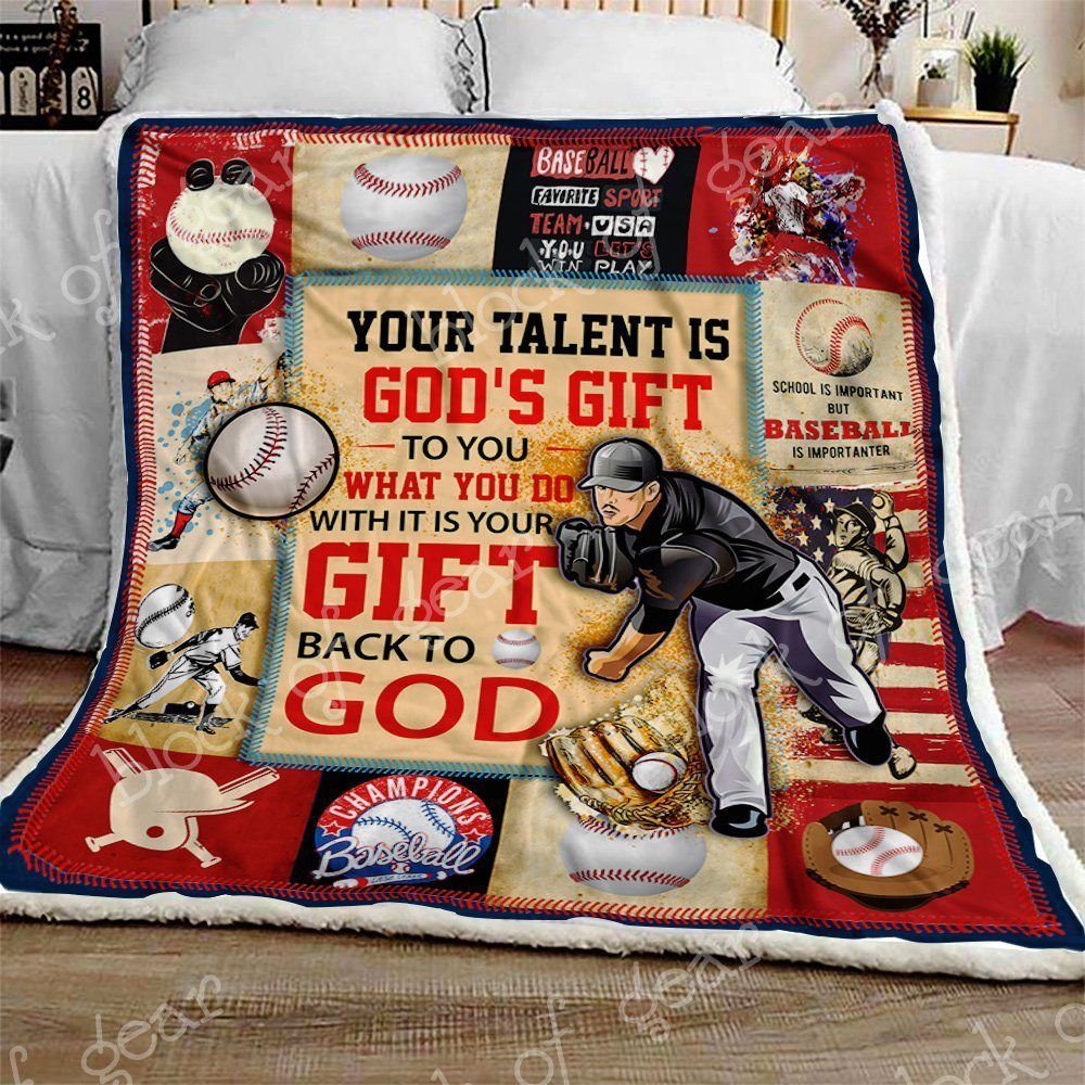 Baseball Sherpa Fleece Blanket