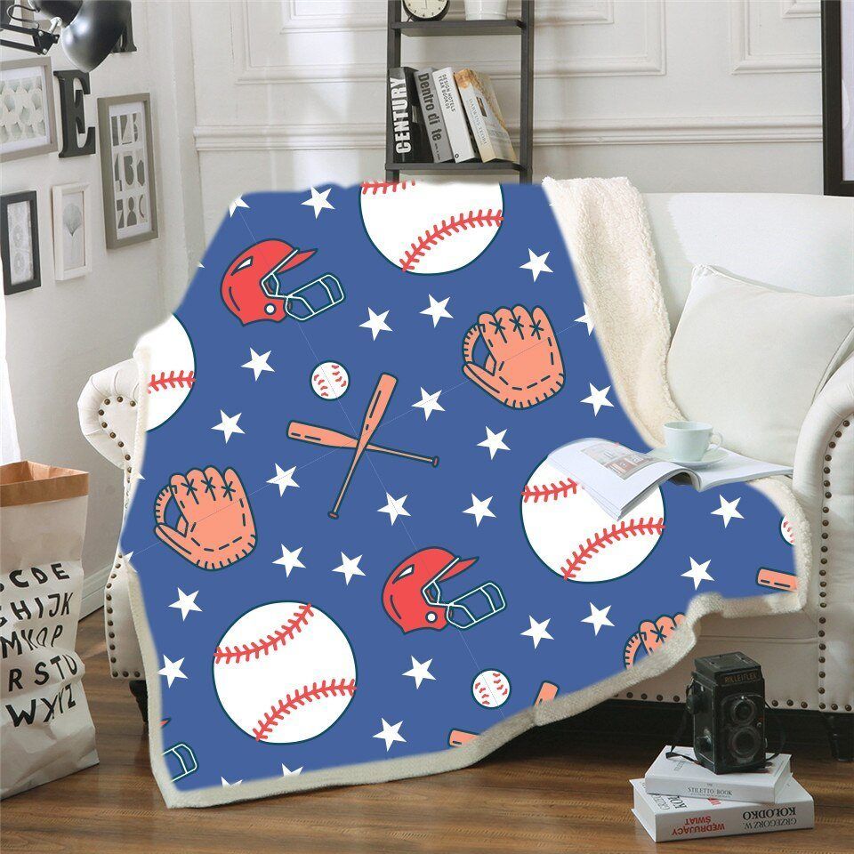 Baseball Sherpa Fleece Blanket