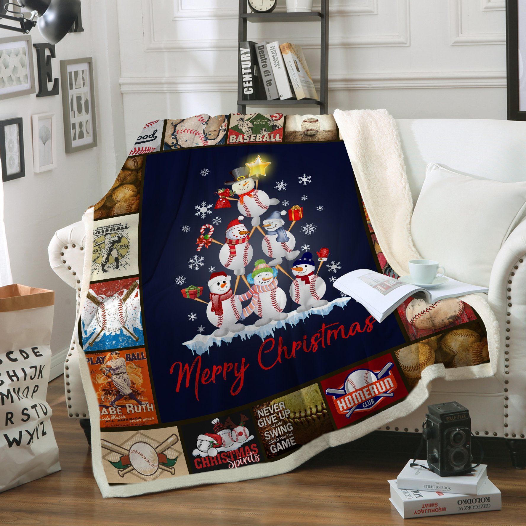 Baseball Sherpa Fleece Blanket