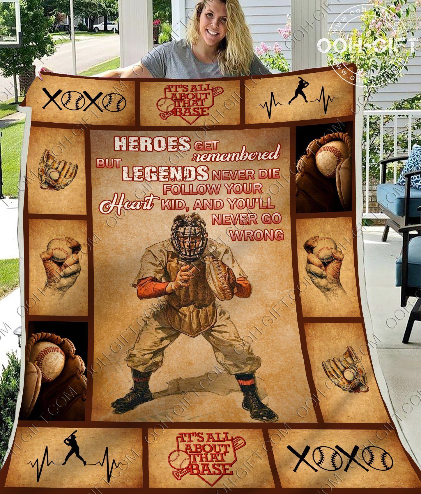 Baseball Sherpa Fleece Blanket