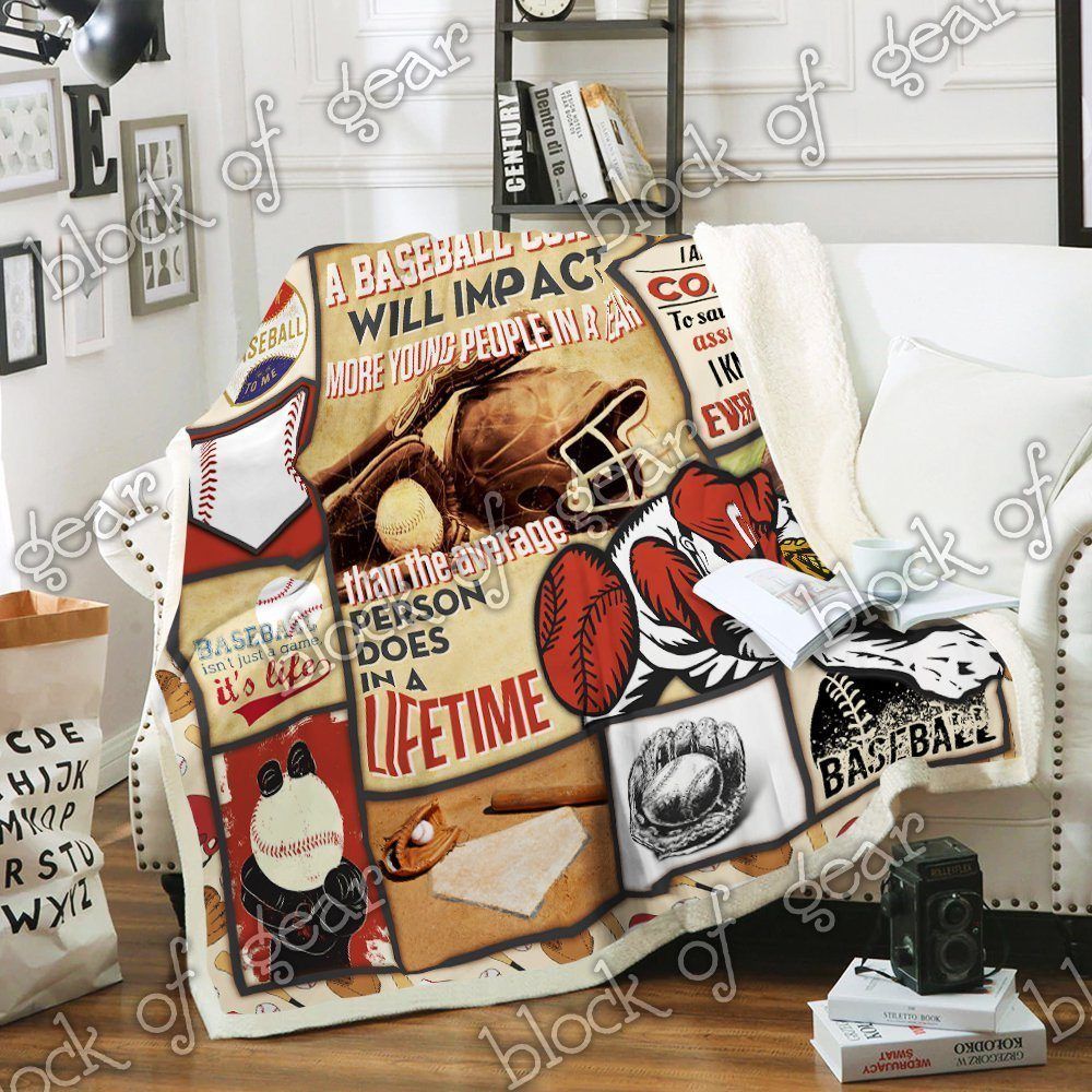 Baseball Coach Sherpa Fleece Blanket