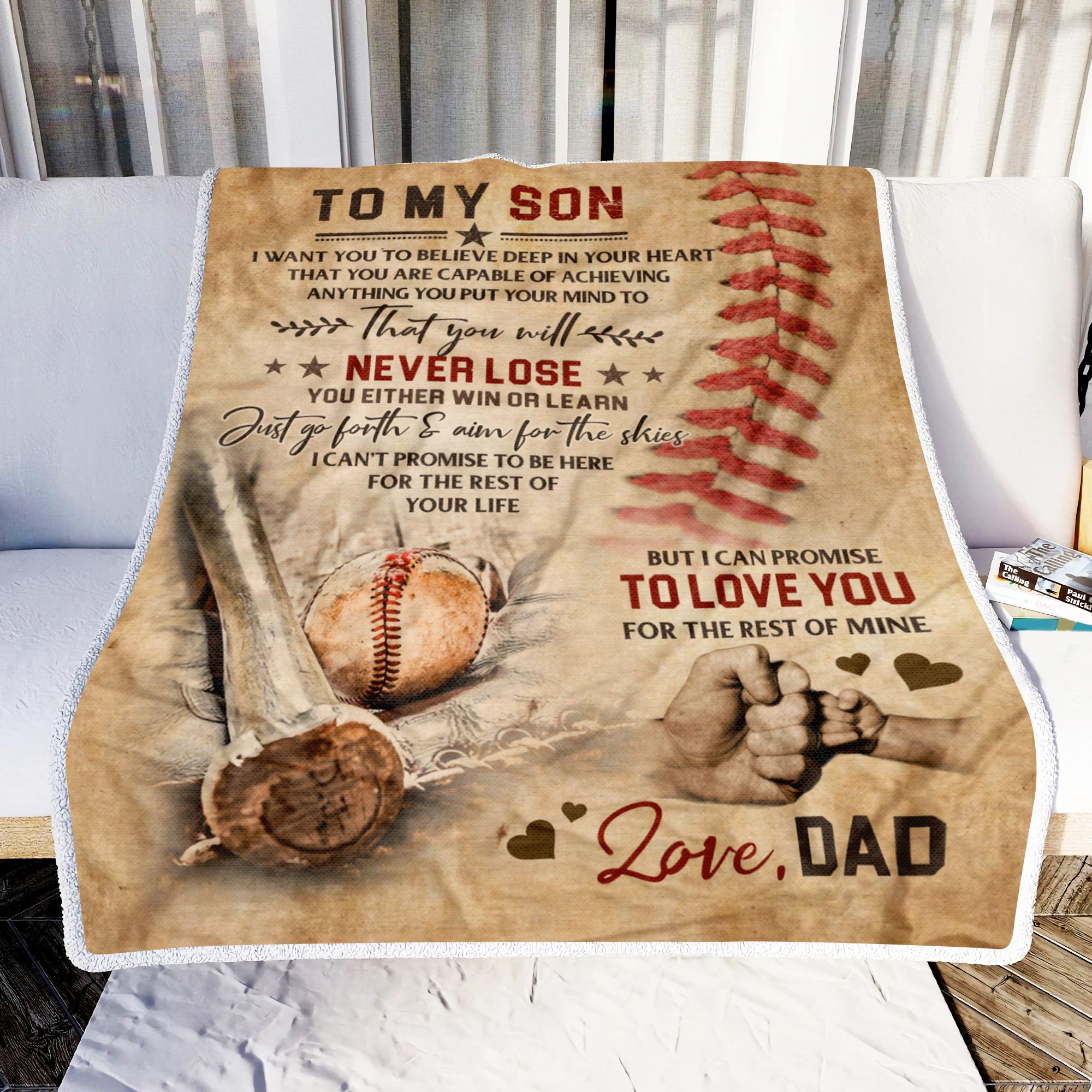 Baseball Dad To My Son Fleece Blanket