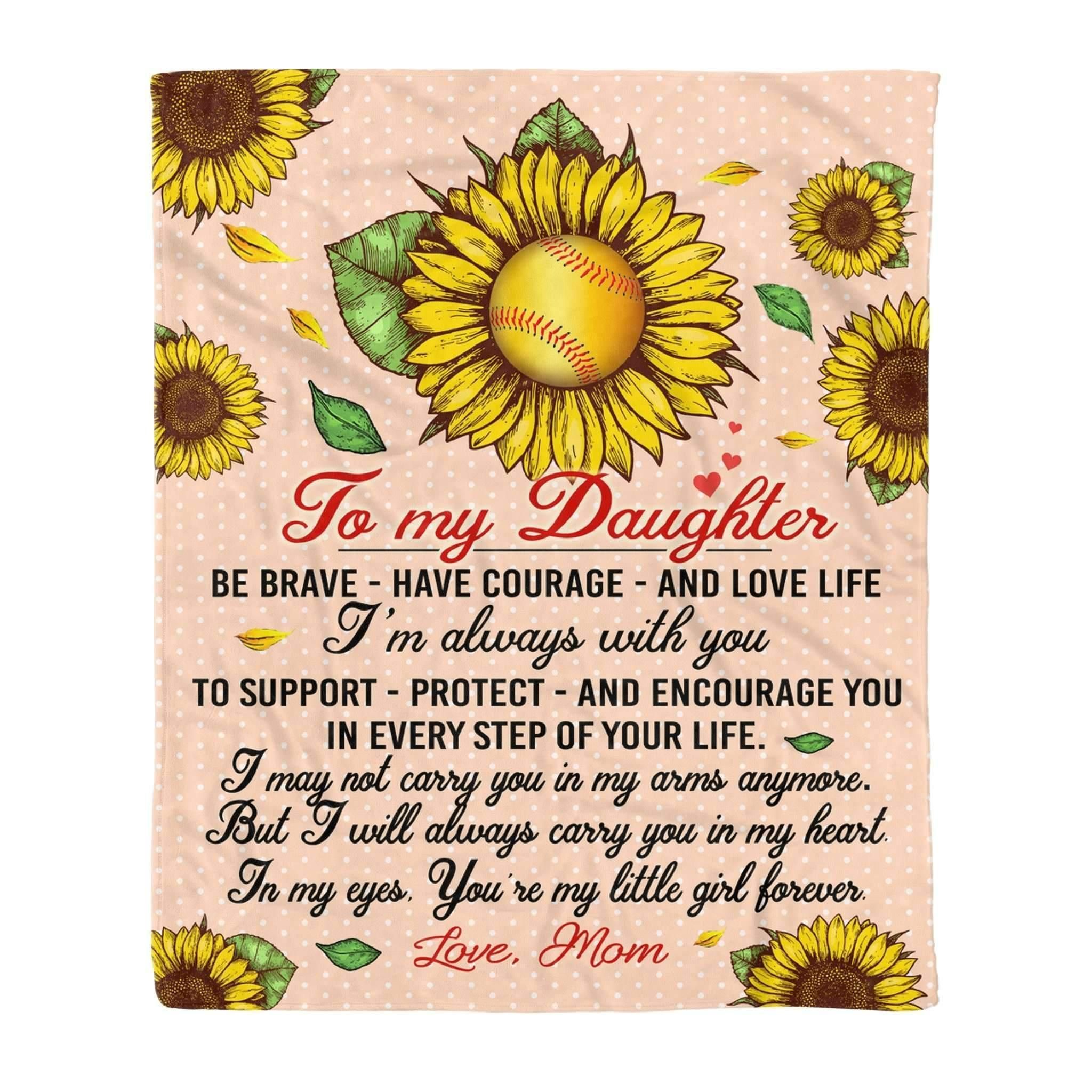 Baseball Daughter Sherpa FLeece Blanket