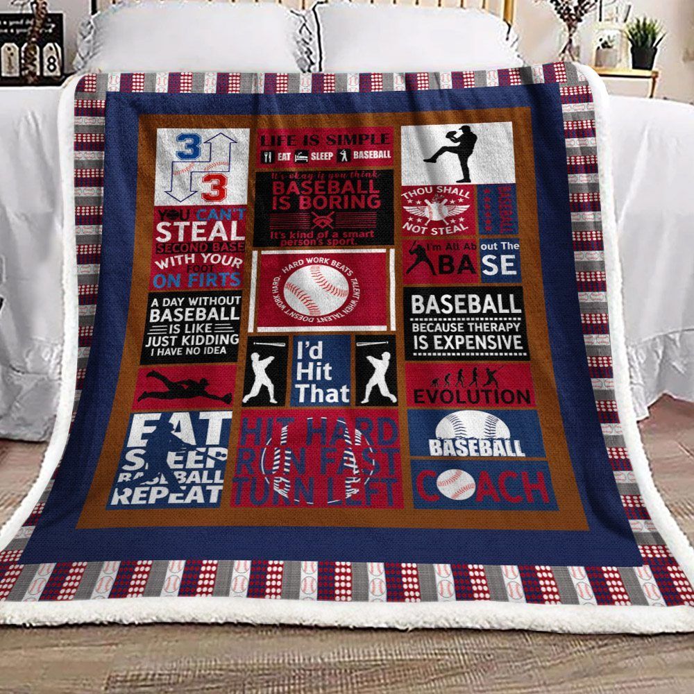 Baseball Sherpa Fleece Blanket