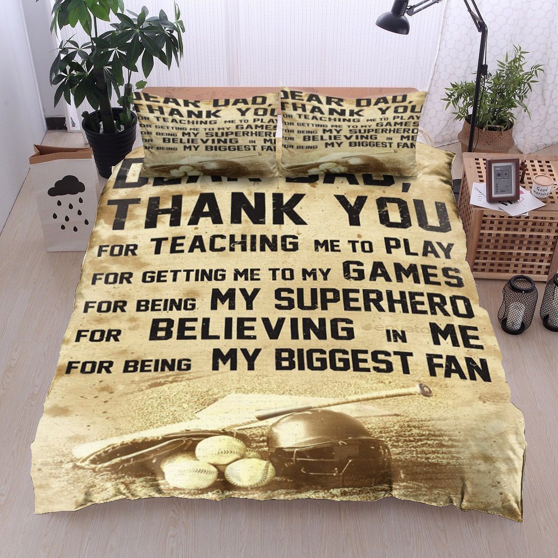 Baseball Dear Dad Bedding Set