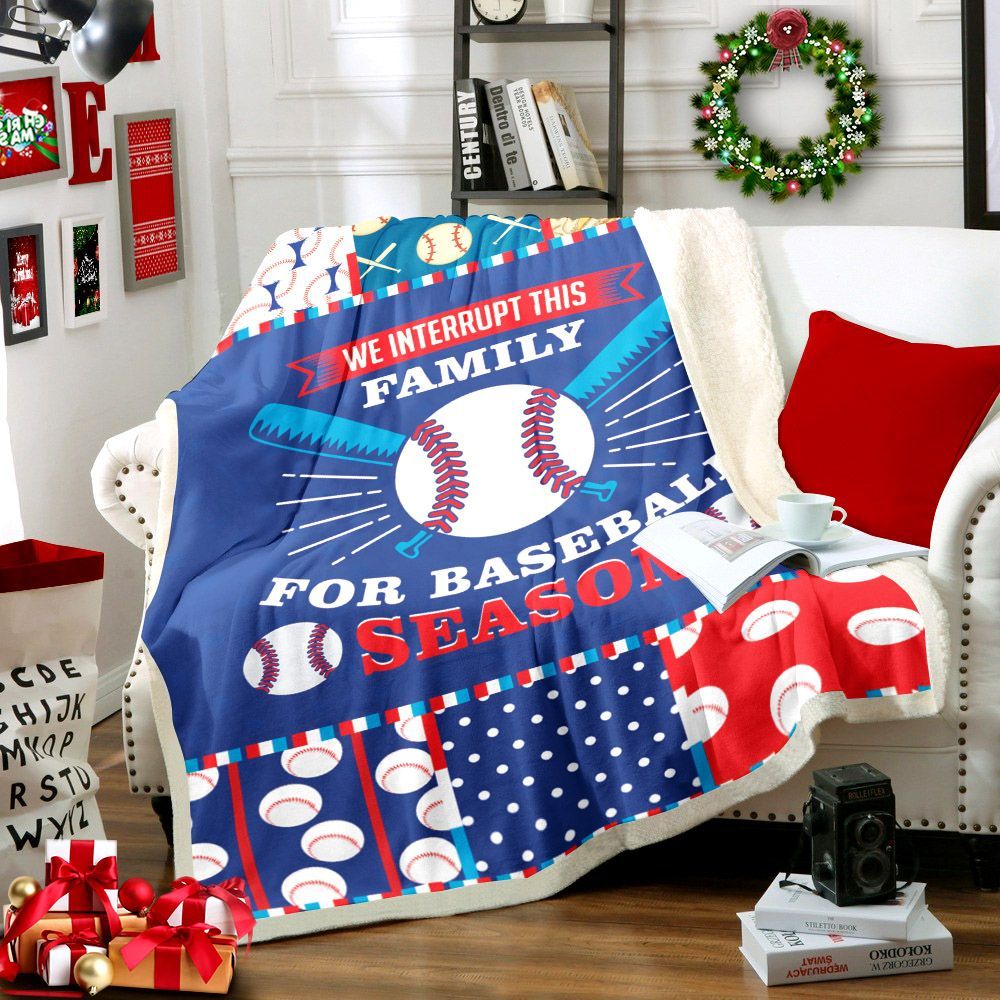 Baseball Family Sherpa Fleece Blanket