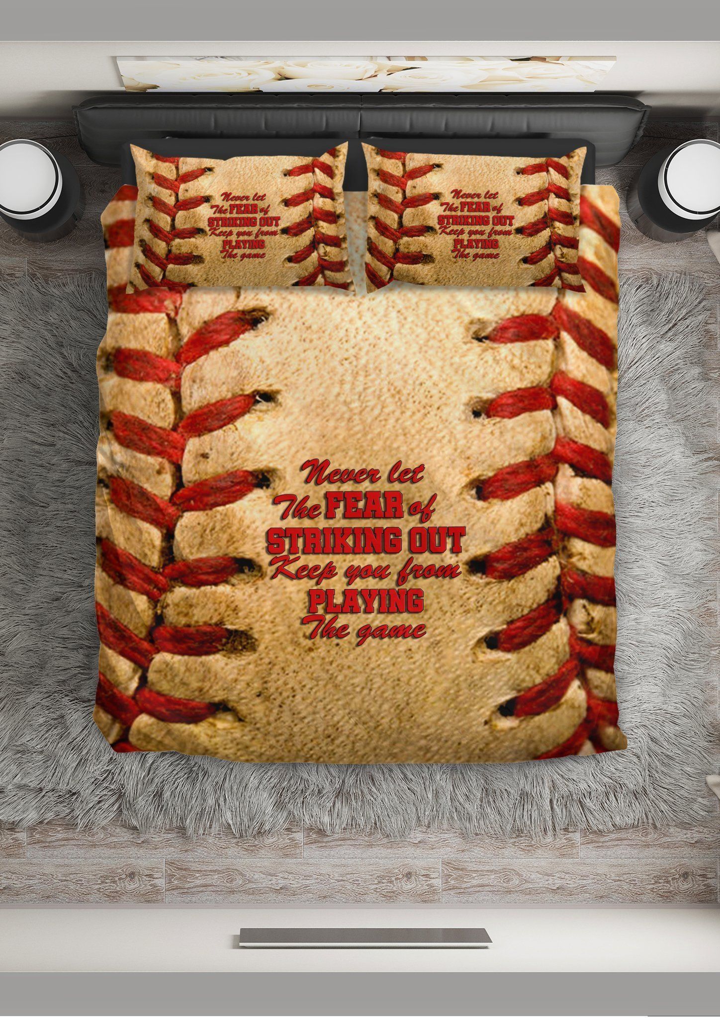 Baseball Fear Of Striking Out Bedding Set