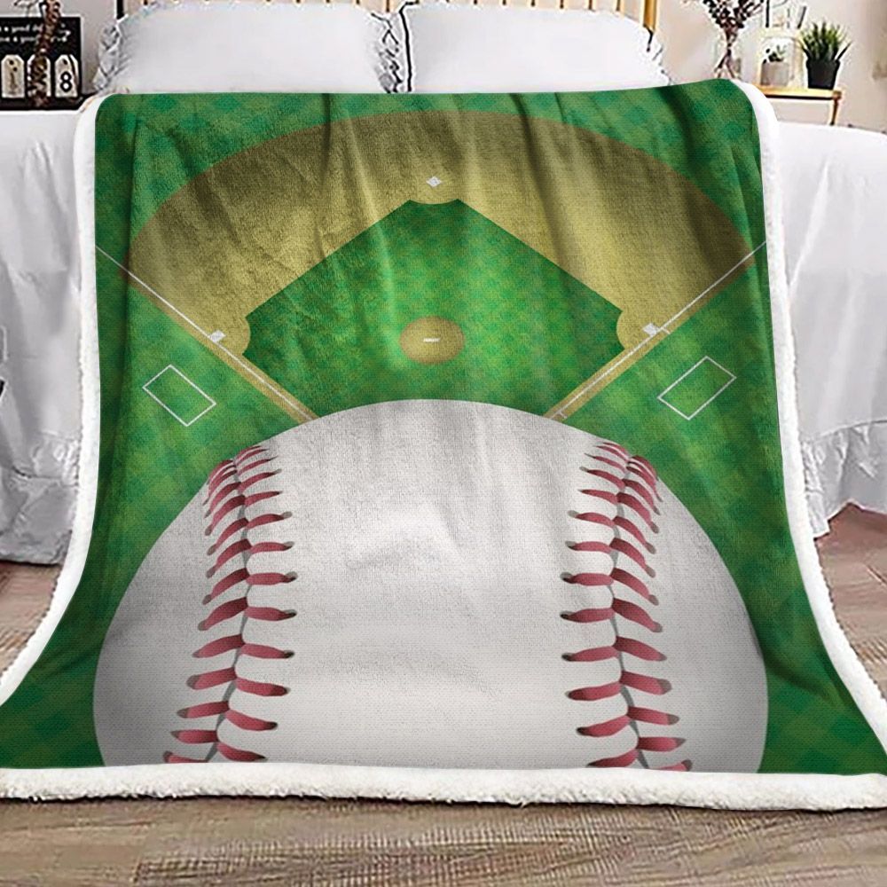 Baseball Field Sherpa Fleece Blanket