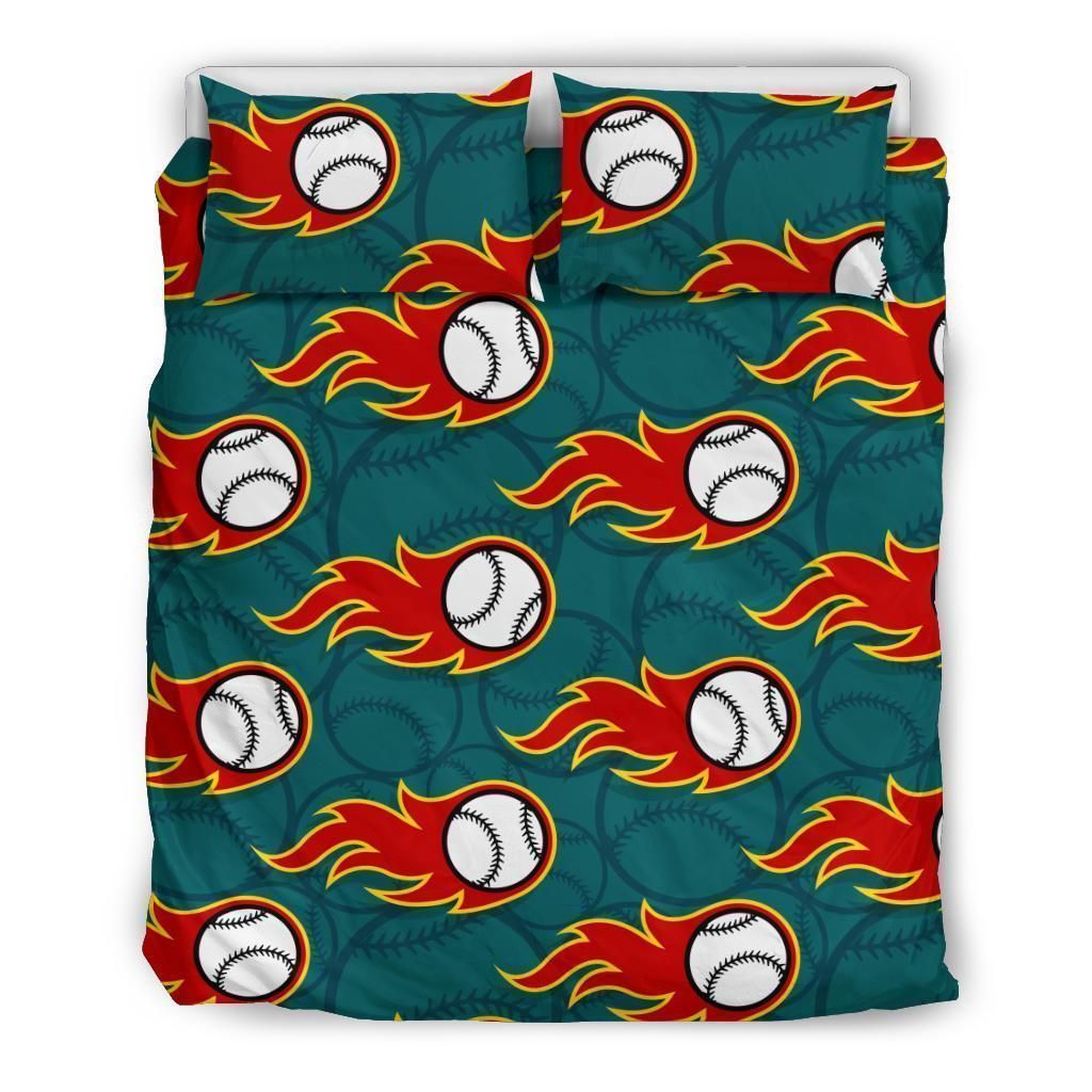 Baseball Fire Bedding Set