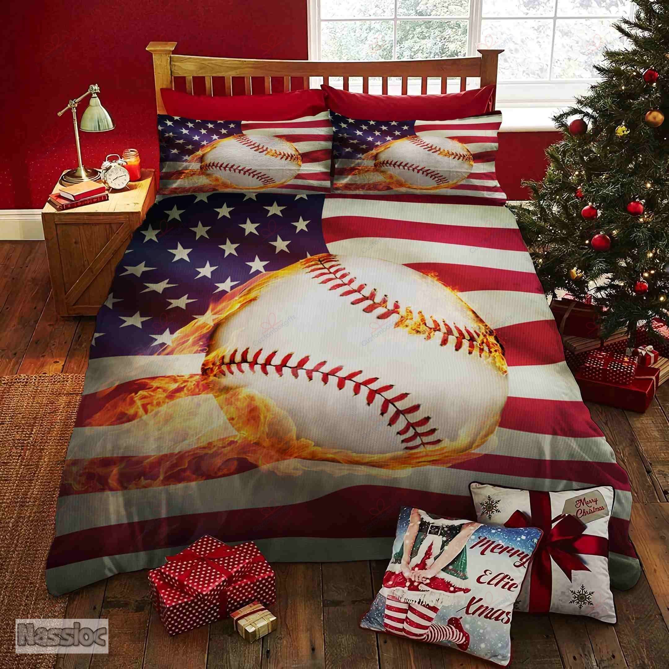 Baseball Fire Bedding Set