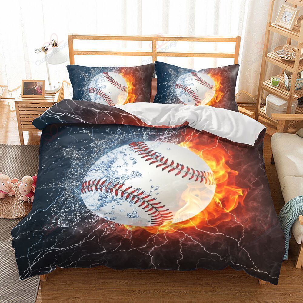 Baseball Fire Bedding Set