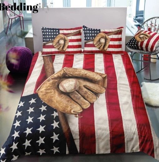 Baseball Flag Bedding Set