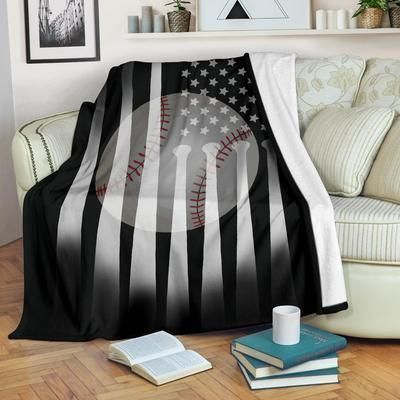 Baseball Flag Sherpa Fleece Blanket
