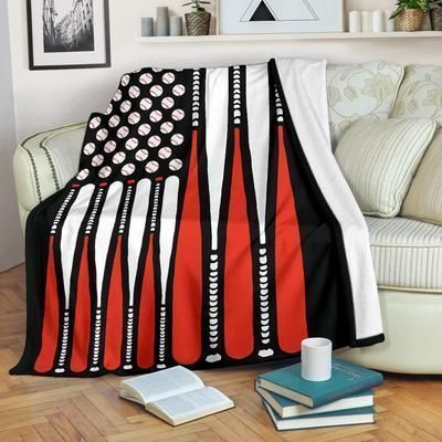Baseball Flag Sherpa Fleece Blanket