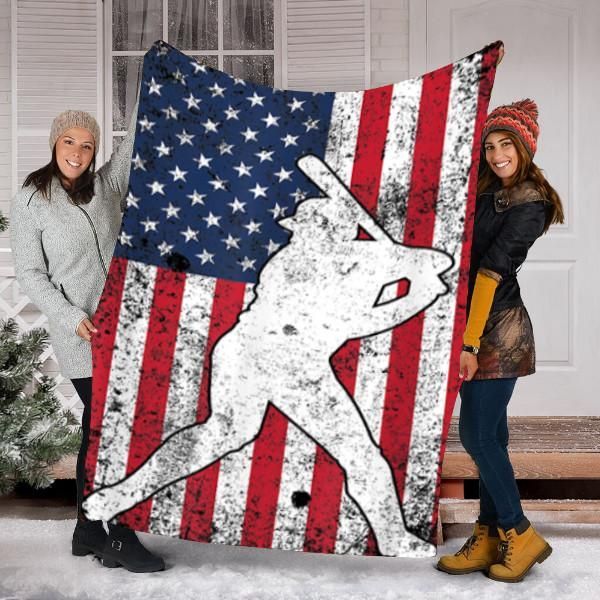 Baseball Flag Sherpa Fleece Blanket