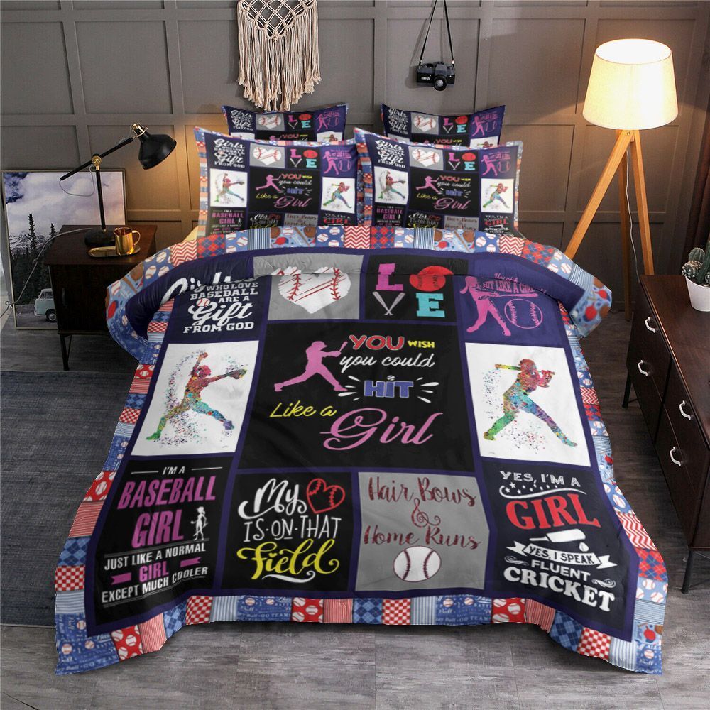 Baseball Girl Bedding Set