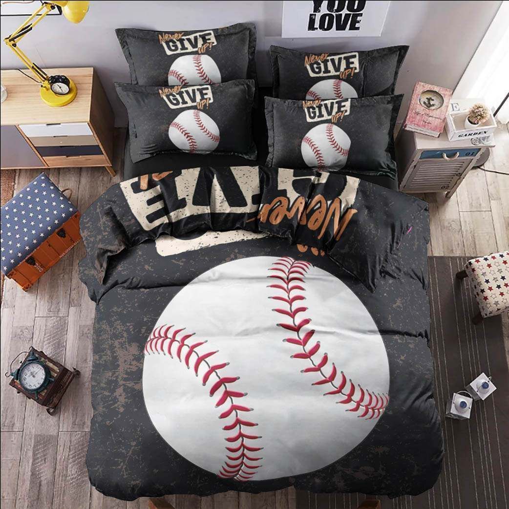 Baseball Give Never Up Bedding Set