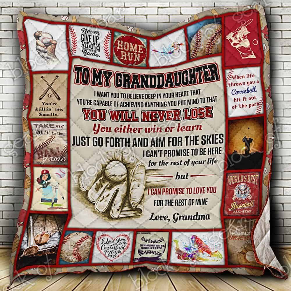 Baseball Granddaughter CL19100070MDQ Quilt Blanket