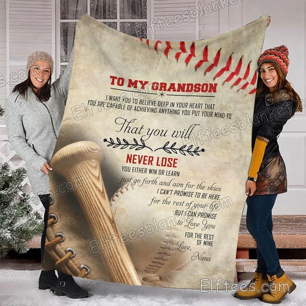 Baseball Grandson To My Grandsond Blanket Gifts For Holidays Bsb Sherpa Fleece Blanket