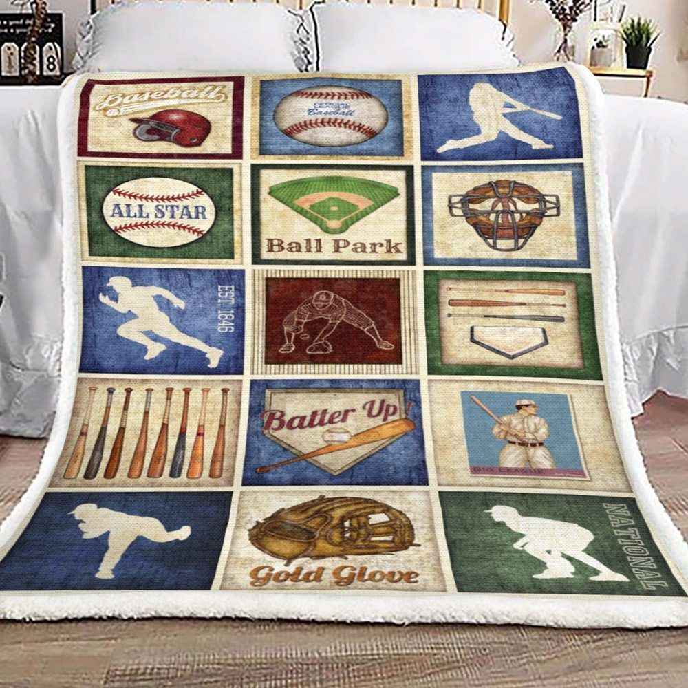 Baseball Sherpa Fleece Blanket