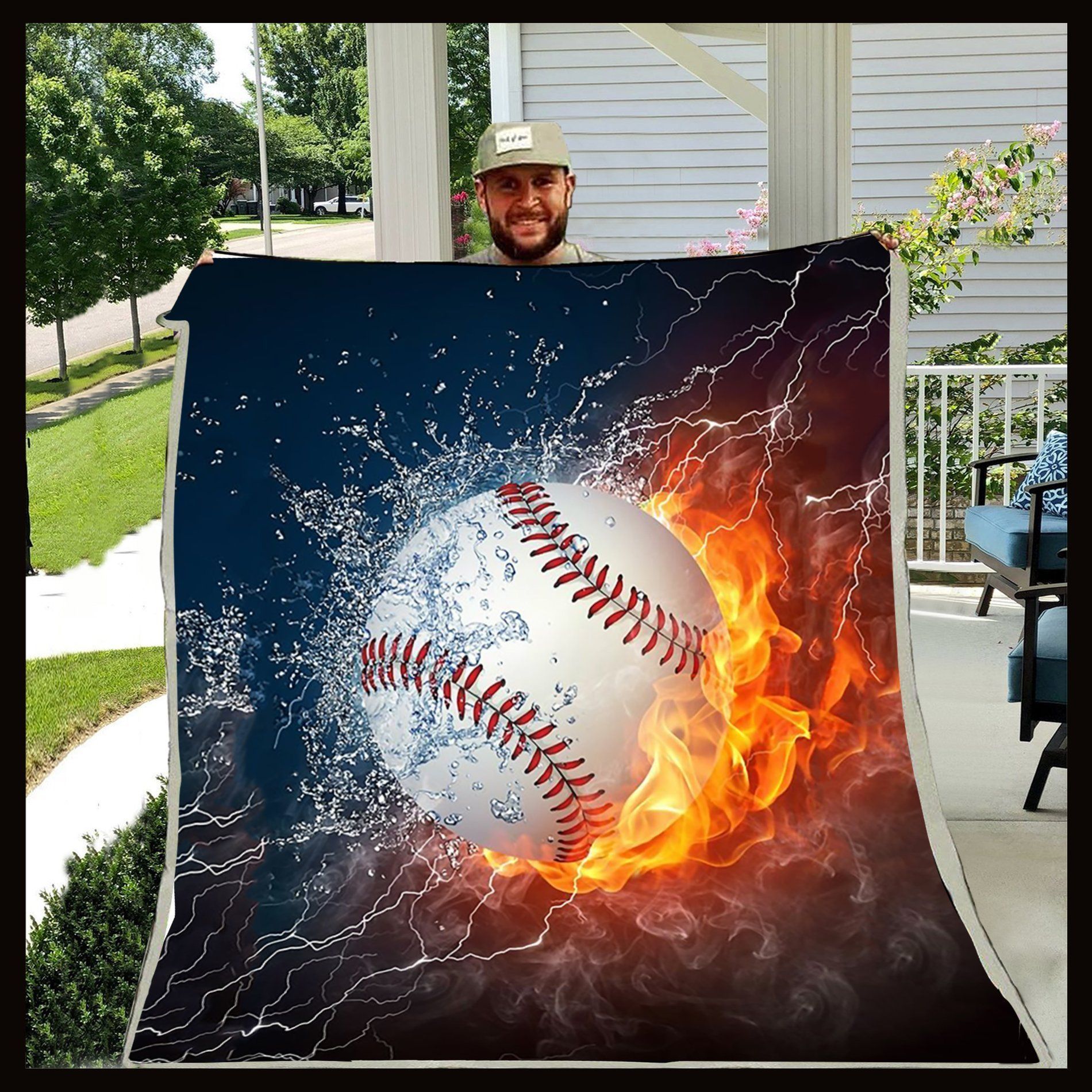 Baseball Sherpa Fleece Blanket