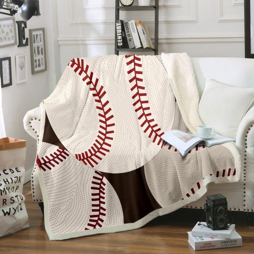 Baseball Sherpa Fleece Blanket