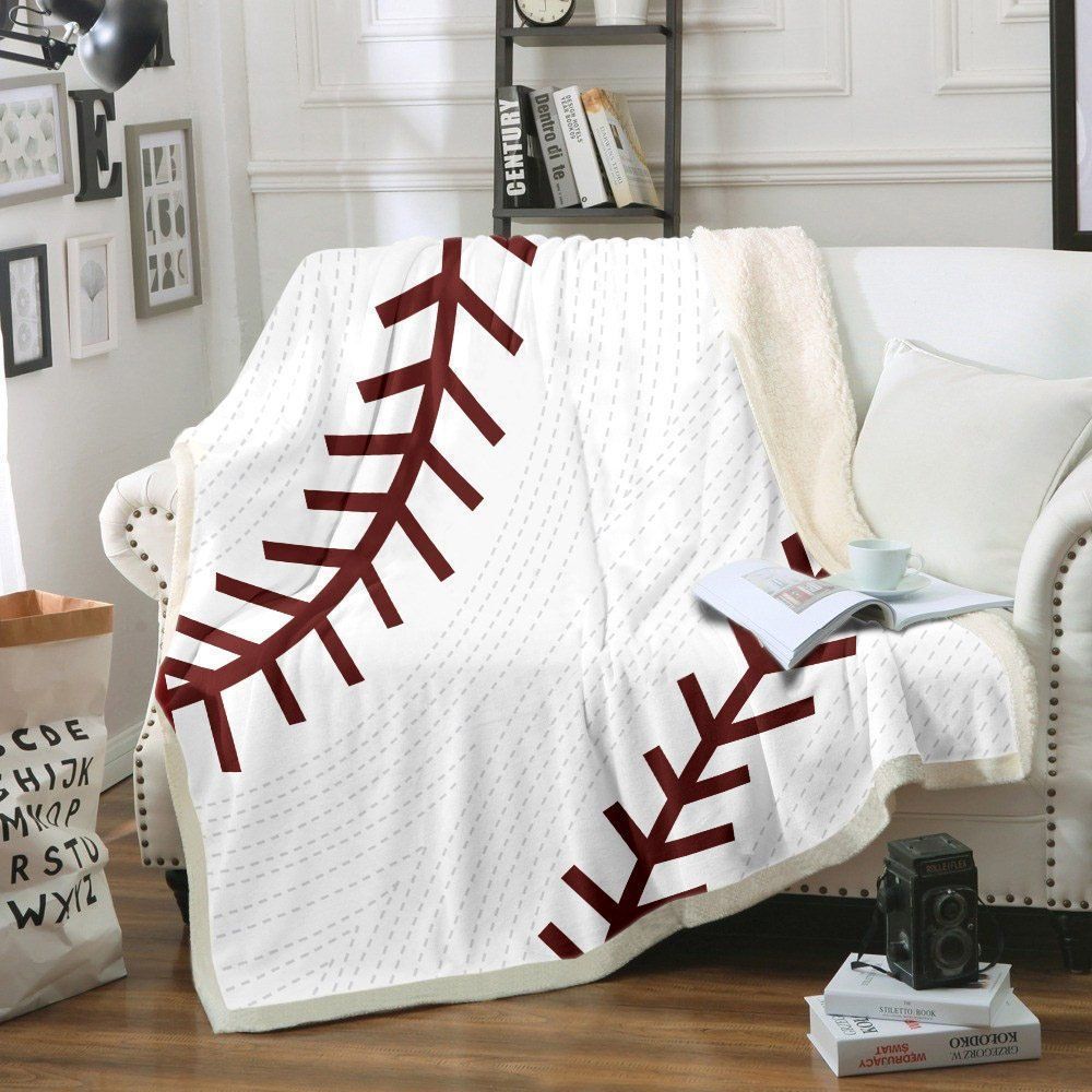 Baseball Sherpa Fleece Blanket