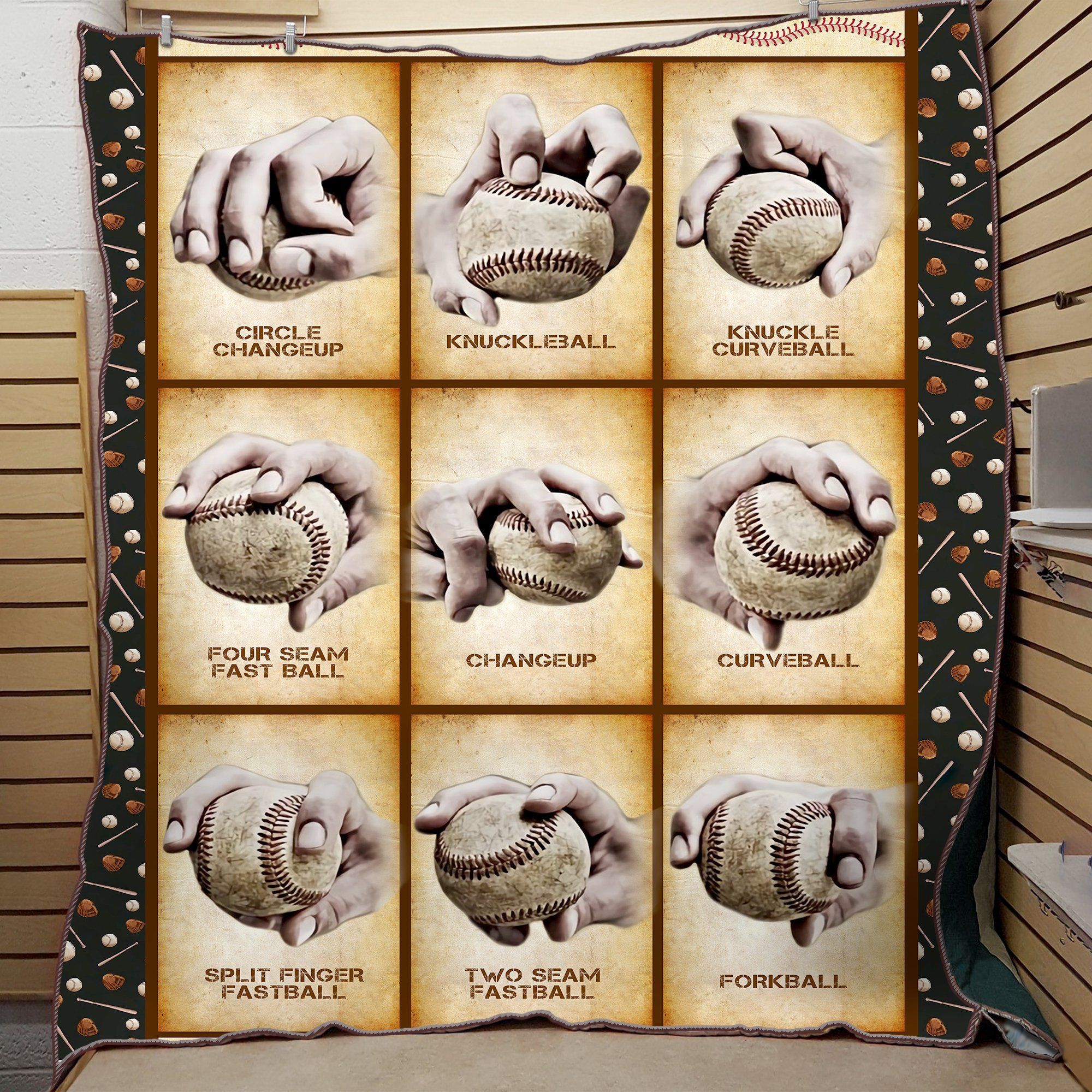 Baseball Hand Gestures Sherpa Fleece Blanket