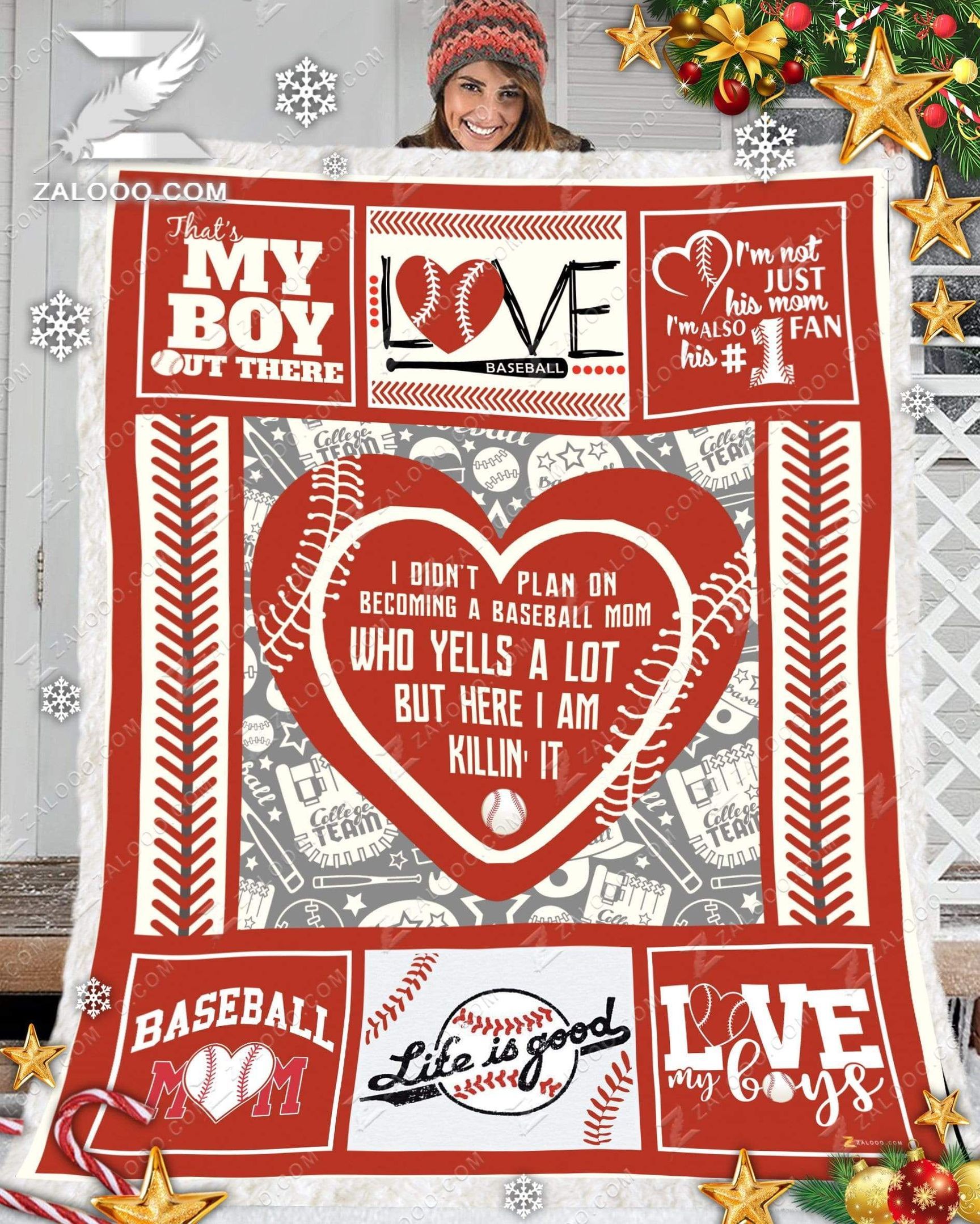Baseball Here I Am Killin It Sherpa Fleece Blanket