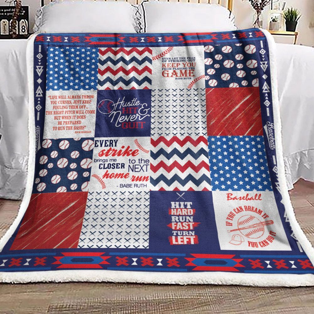 Baseball Sherpa Fleece Blanket