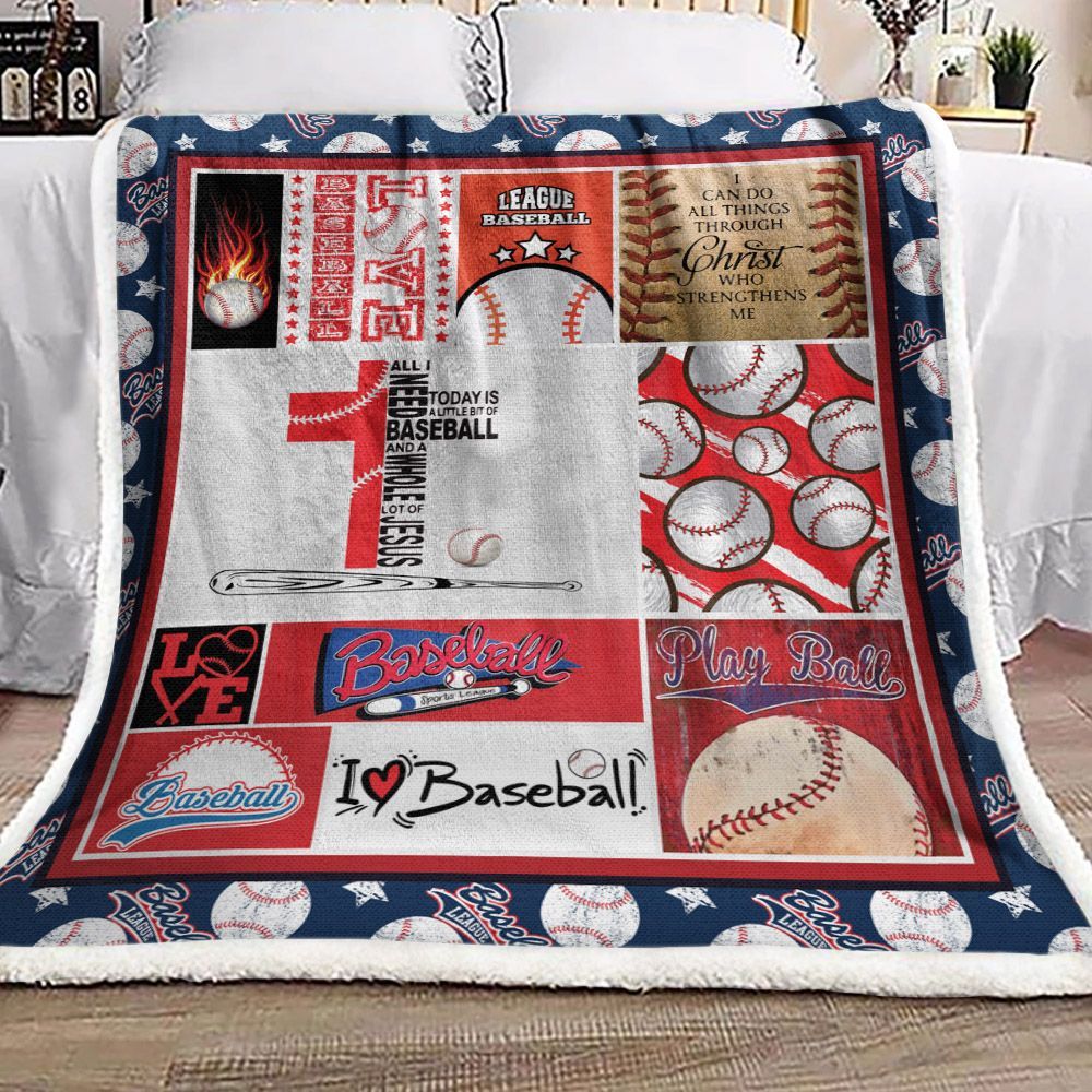 Baseball Sherpa Fleece Blanket