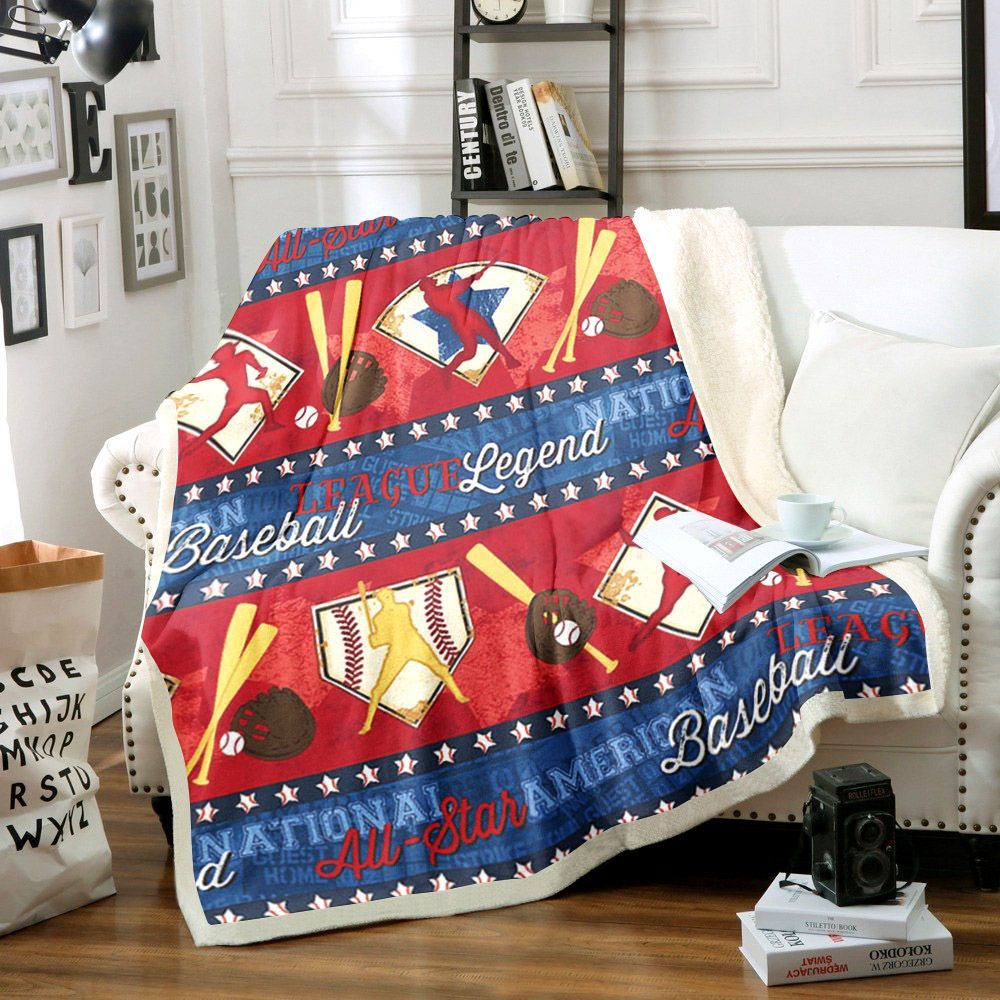 Baseball Sherpa Fleece Blanket