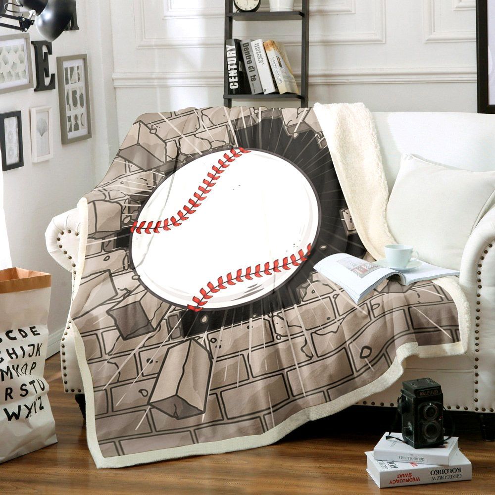 Baseball Sherpa Fleece Blanket