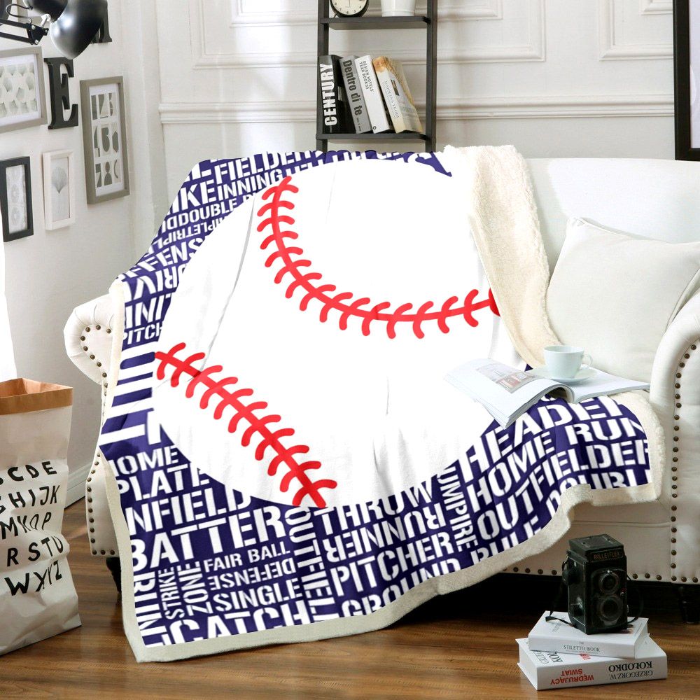 Baseball Sherpa Fleece Blanket