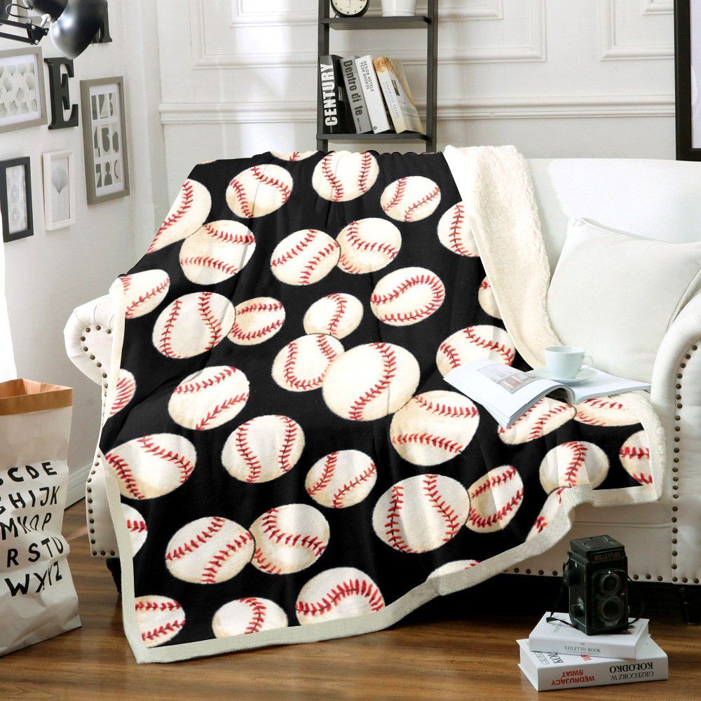 Baseball Sherpa Fleece Blanket