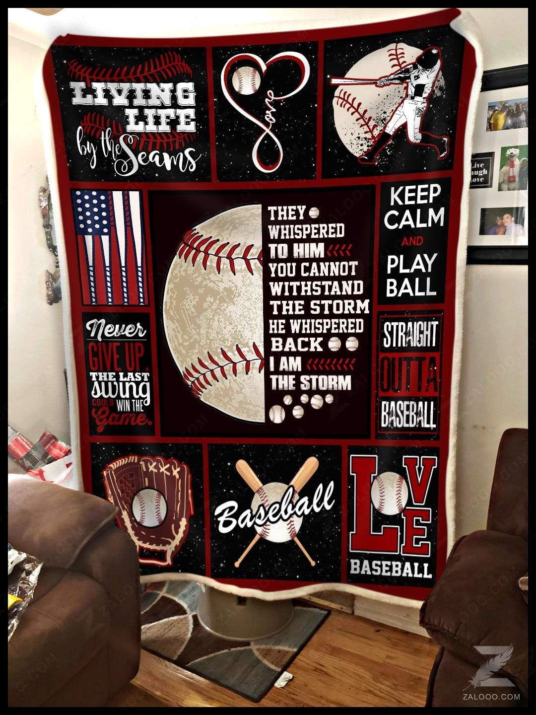 Baseball I Am The Storm Sherpa Fleece Blanket