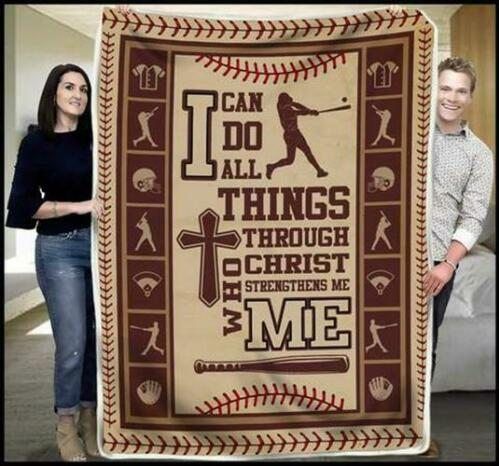 Baseball – I Can Do All Things Sherpa Fleece Blanket