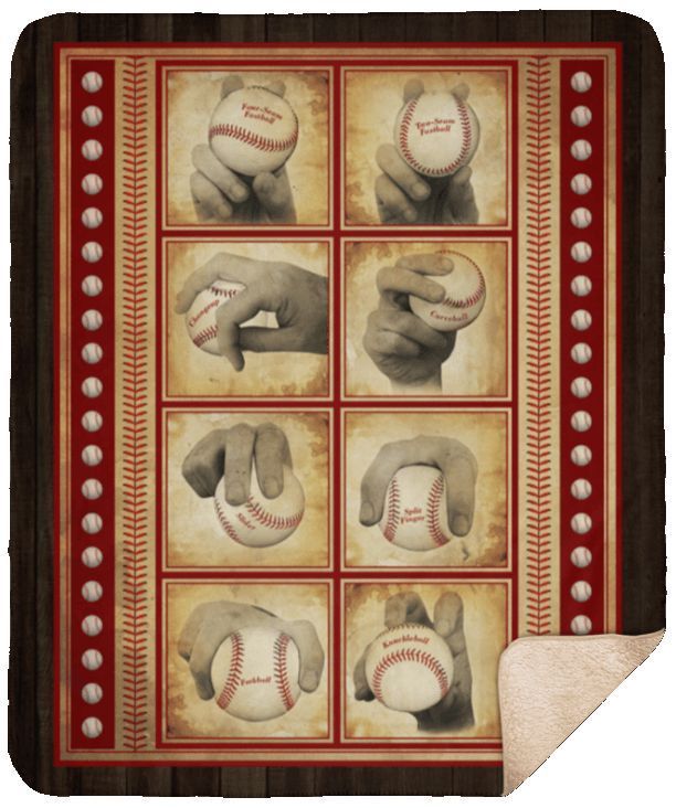 Baseball Instruction Sherpa Fleece Blanket