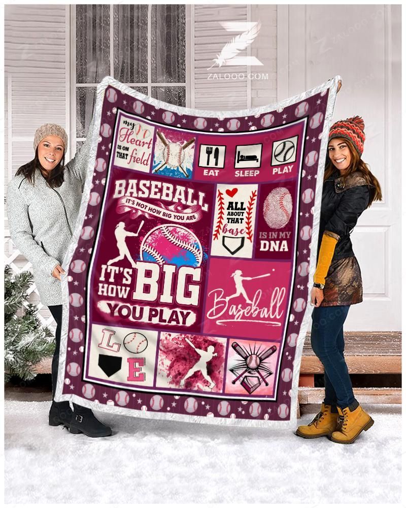 Baseball It Is Not How Big You Are Sherpa Fleece Blanket